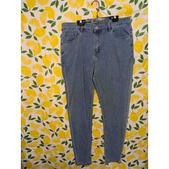 SHEIN Denim - SHEIN Skinny Jeans Women 0XL 12 Medium Wash Blue Good‎ High Rise Stretch J236